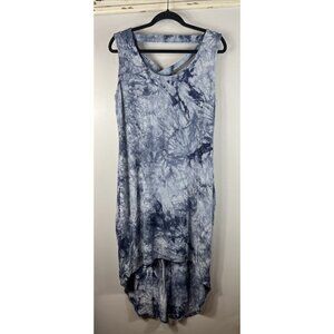 Avenue Womens Tie-Dye Sleeveless Dress Blue Size 14/16
